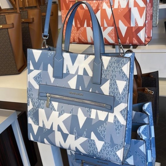 Michael Kors Handbags - Michael Kors Kenly Large NS Tote Chambray Multi